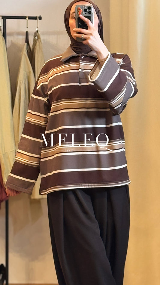 Polo polaire Chaya - Marron/ beige