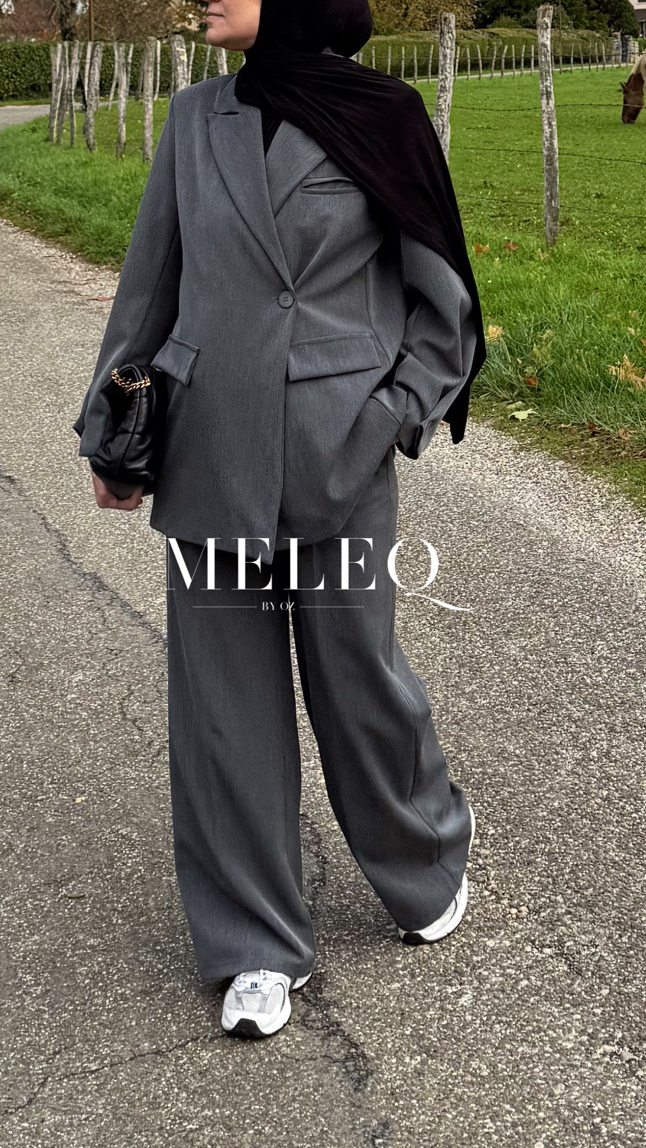 Pantalon droit - Gris