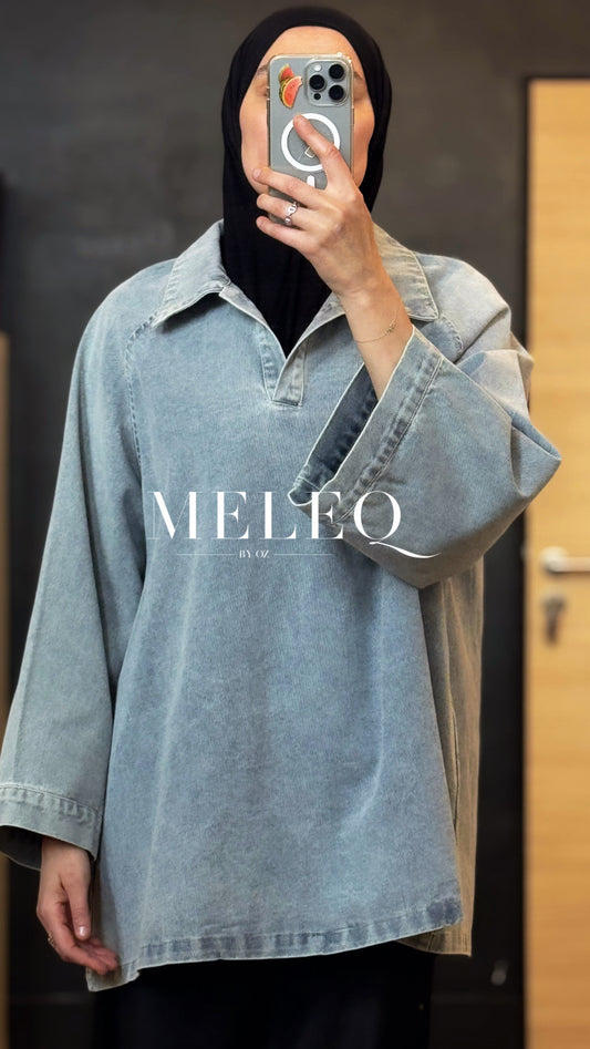 Tunique en Jean Oversize - Bleu délavé