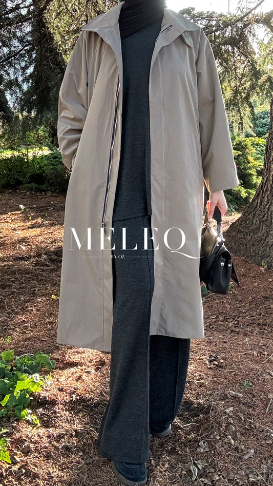 Trench oversize Isa - Taupe