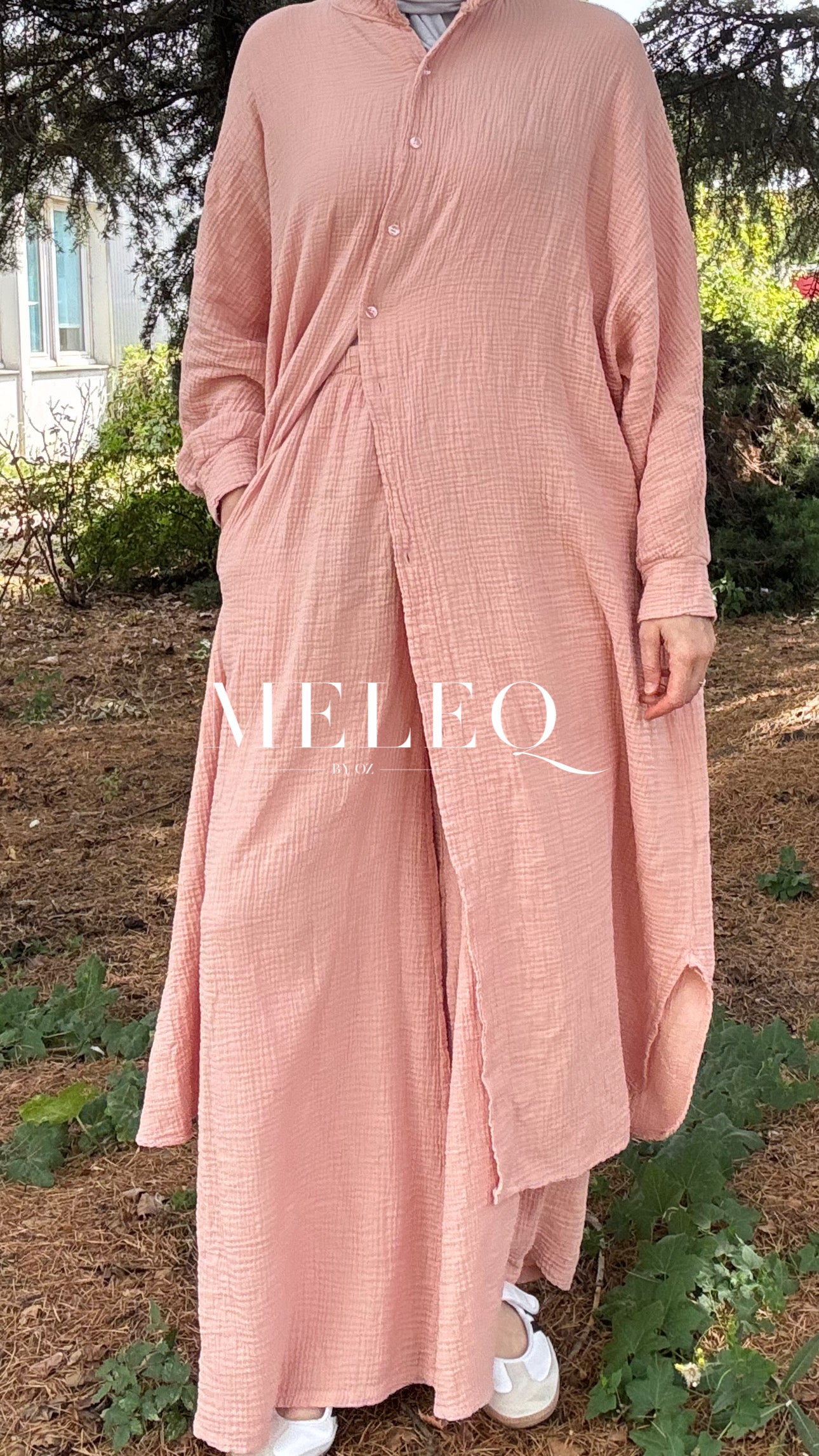 Ensemble Dune - Gaze de coton - rose
